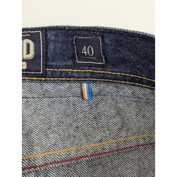 Akoo Jeans Selvedge Denim Dark Mens‎ 40x30 Blue Wide Embroidered Western - Picture 6 of 12